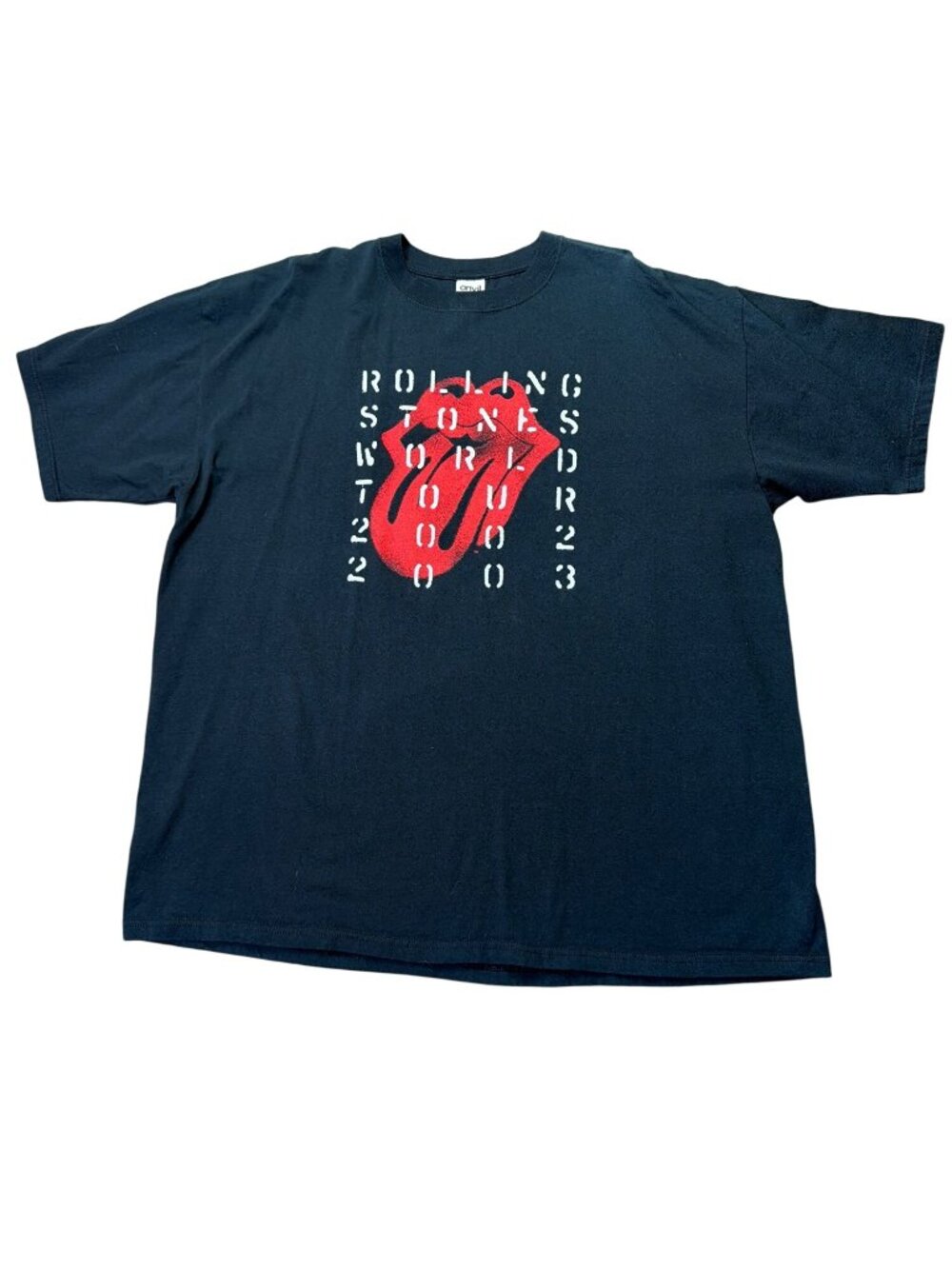 Vintage Rolling Stones 2003 World Tour Concert Tee Black 2XL